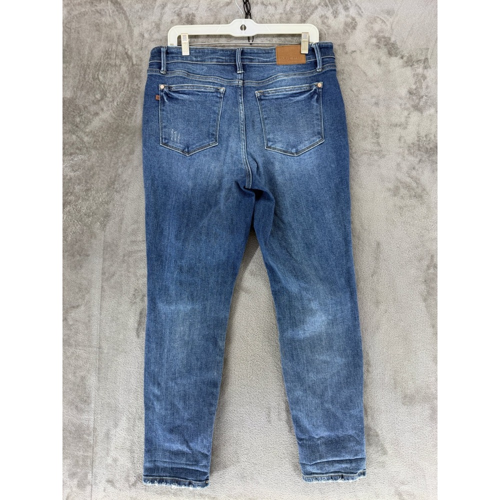Judy Blue Jeans Womens 13/31 Boyfriend Fit Blue JB82624DK Stretch Dark Wash EUC - Picture 7 of 10